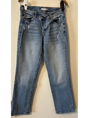 KanCan Straight Leg Jeans with Asymmetrical button/zip fly size 29 w/ 28" inseam